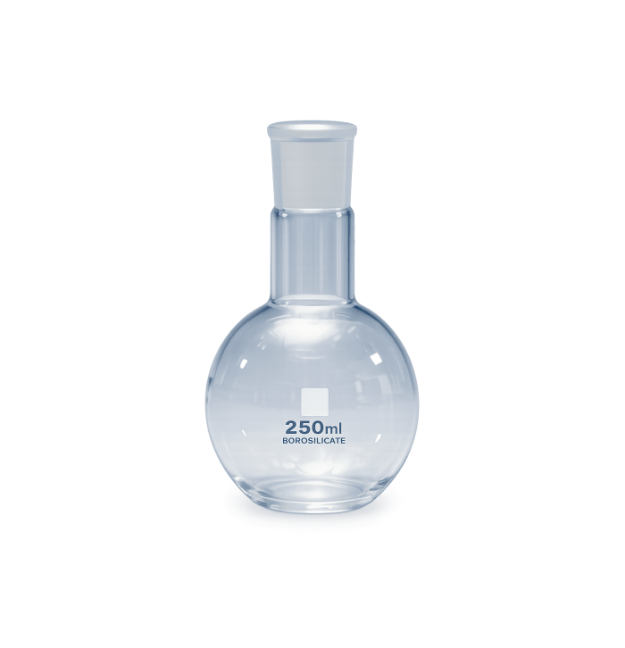 Balon 250 ml - Dibi Düz, Kısa Boyunlu, Norm Şilifli (SH-07-250)