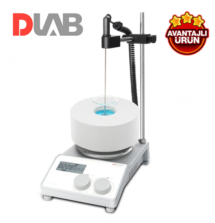 DLAB MS-H280-B100 Mantolu Isıtıcılı Manyetik Karıştırıcı 200... 1.500 rpm / 25... 280 °C / 100 mL Beher için
