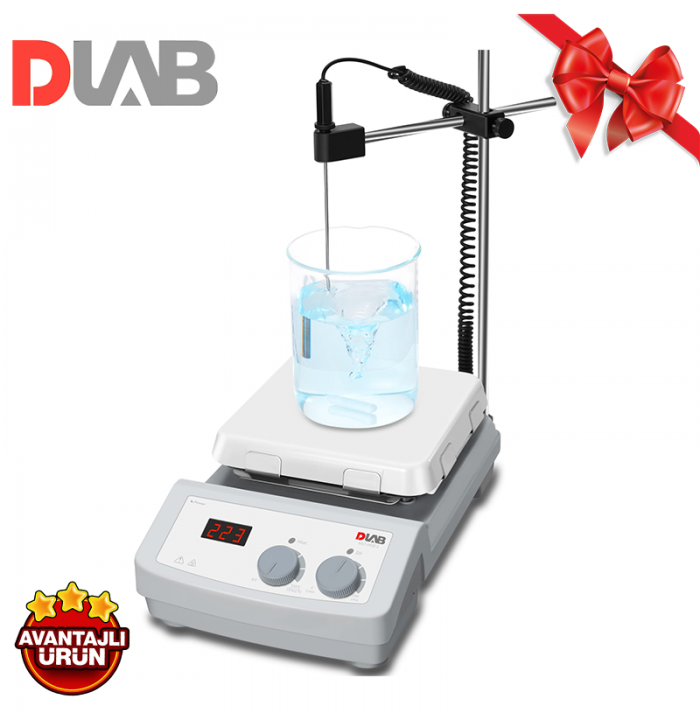DLAB MS7-H550-S SET2 Isıtıcılı Manyetik Karıştırıcı 00... 1.500 rpm / RT... 550 °C / 10 L