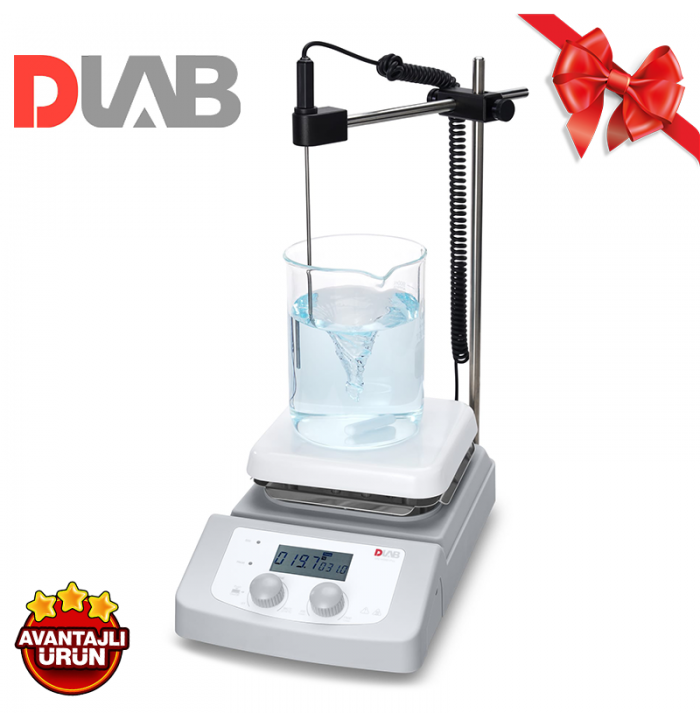 DLAB MS-H380-Pro SET2 Isıtıcılı Manyetik Karıştırıcı 200... 1.500 rpm / RT+5... 380 ℃ / 5 L